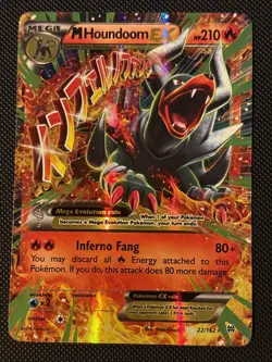 Pokemon Mega M Houndoom EX Holo Ultra Rare Card 22/162 XY Breakthrough - Image 1