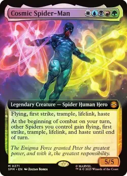 NM Extended Art Foil Cosmic Spider-Man, MTG, Marvel's Spider-Man, Magic, 271 - Image 1