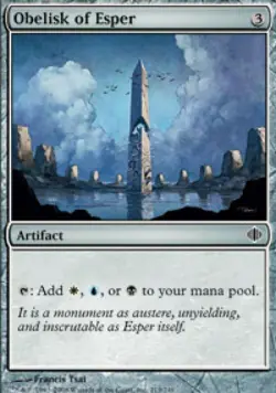 Obelisk of Esper -Foil Medium Play MTG Shards of Alara - Image 1