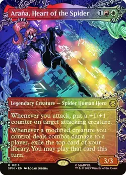 NM Borderless Foil Arana, Heart of the Spider, MTG, Marvel's Spider-Man, Magic - Image 1