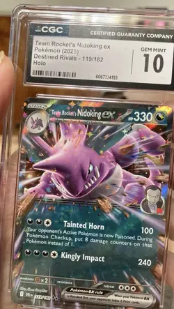 Team Rocket's Nidoking ex 119/182 CGC 10 : Destined Rivals GEM MINT Pokemon - Image 1