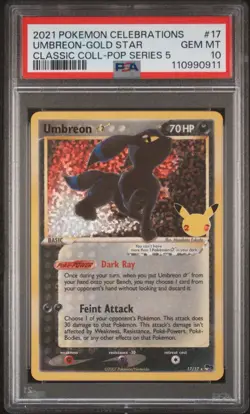 PSA 10 💎 2021 Pokemon Celebrations Umbreon Gold Star Classic Collection - Image 1