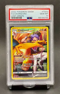 PSA 10 Charizard #TG03 Full Art 2022 Pokemon SwSh Lost Origin GEM MINT - Image 1