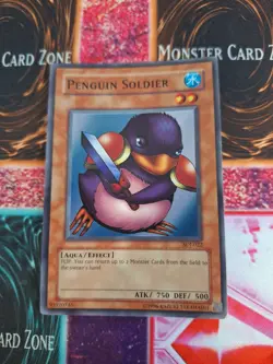 Yugioh Penguin Soldier SDJ-022 Super Rare Unlimited NM/LP - Image 1