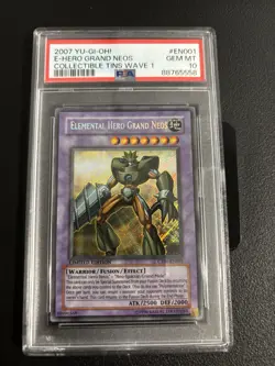 PSA 10 Yugioh Elemental Hero Grand Neos CT04-EN001 Secret Rare limited edition - Image 1