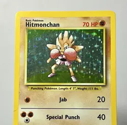 Hitmonchan 7/102 (MP) Holo Rare Base Set Unlimited 1996 WOTC Pokemon Card - Image 3