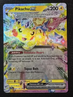 Pokemon Pikachu TCG Surging Sparks EX Double Rare Holo Card 057/191 NM Condition - Image 1