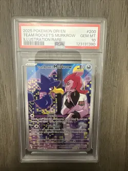 Pokemon TCG Team Rockets Murkrow Illustration Rare Card 200/182 Destined Rivals - Image 1