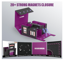 Card Deck Box for MTG with Commander Display, 5 in 1 Card Storage Box Fits 400+ - Image 2