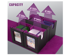 Card Deck Box for MTG with Commander Display, 5 in 1 Card Storage Box Fits 400+ - Image 4