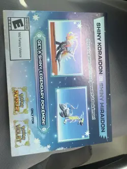 Pokemon Scarlet and Violet Shiny Koraidon OR Miraidon Gamestop Promo Card Code - Image 1