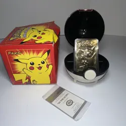 1999 Burger King Pikachu Gold Plated Trading Card 23K Limited Edition - Image 1