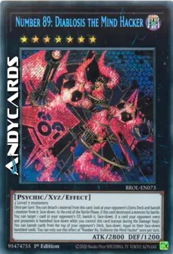 NUMBER 89: DIABLOSIS THE MIND HACKER • Segreta • BROL EN073 • 1Ed • YUGIOH! - Image 1