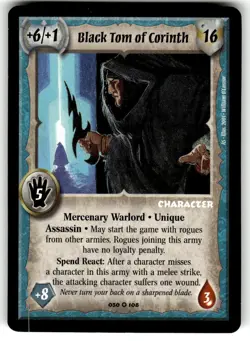Warlord: Saga of the Storm CCG Foil Card C #30 Black Tom of Corinth - Image 1