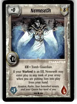 Warlord: Saga of the Storm CCG Assassin's Strike Card C #21 Nemeseth - Image 1