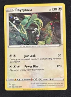 Pokemon TCG Rayquaza Holo Sword & Shield Crown Zenith Promo Card SWSH029 NM - Image 1