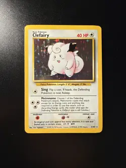 FREE SHIPPING 2000 Pokemon CLEFAIRY Base Set 2 HOLO RARE Card 6/130 - Image 1