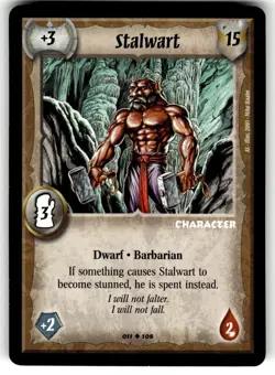 Warlord: Saga of the Storm CCG Assassin's Strike Card UC #11 Stalwart - Image 1