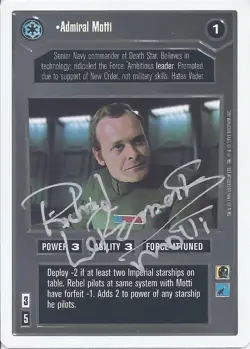 Star Wars CCG - Richard LeParmentier (Admiral Motti) † - signed card - autograph - Image 1