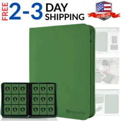 Card Binder 9 Pocket with Zipper,360 Pockets Trading Card Holder Book, PU Co... - Image 1