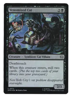 Venomized Cat #72 Near Mint FOIL SPM Marvel's Spider-Man Magic MTG - Image 1