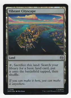 NM Vibrant Cityscape, MTG, Marvel's Spider-Man, Magic the Gathering, 188 - Image 1