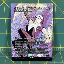 MTG Spider-Gwen, Web-Warrior Regular Mythic Rare Spider-Man Borderless Magic New - Image 1