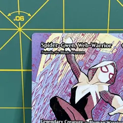 MTG Spider-Gwen, Web-Warrior Regular Mythic Rare Spider-Man Borderless Magic New - Image 3