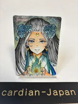 Hand Painted Altered MTG Card,Island, Anime Girl,waifu [Excellent] FromJapan #19 - Image 1