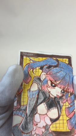Hand Painted Altered MTG Card,Island, Anime Girl,waifu [Excellent] FromJapan #9 - Image 2