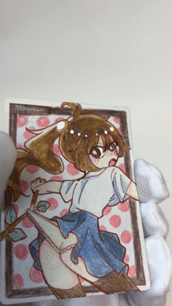 Hand Painted Altered MTG Card,Island, Anime Girl,waifu [Excellent] FromJapan #5 - Image 2