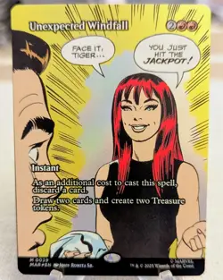 Unexpected Windfall 0029 Foil Borderless Marvels Spider-Man EN MTG - Image 1