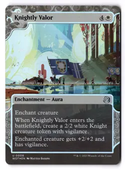 Knightly Valor NM* FOIL ENCHANTING TALES Wilds OF Eldraine 0008 mtg -UnltdCards - Image 1