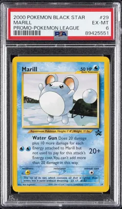 2000 POKEMON PROMO BLACK STAR POKEMON LEAGUE #29 MARILL PSA 6 - Image 1