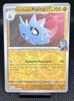 Team Rockets Pupitar 95/182 - Reverse Holo - Destined Rivals - Pokemon TCG - NM+ - Image 1
