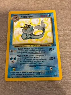1995 Pokemon Original RARE VAPOREON [STAGE 1] (1995, 96, 98) HOLO 80 hp #12/64 - Image 1