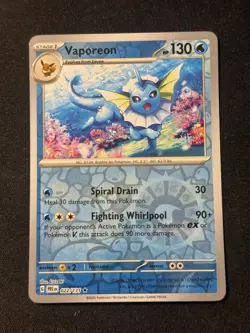 Pokemon TCG Vaporeon 022/131 Sv: Prismatic Evolutions Reverse Holo - Image 1