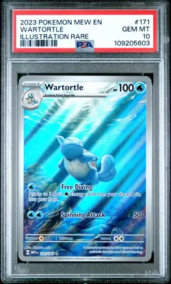 2023 POKEMON MEW EN-151 ILLUSTRATION RARE #171 WARTORTLE PSA 10 - Image 1