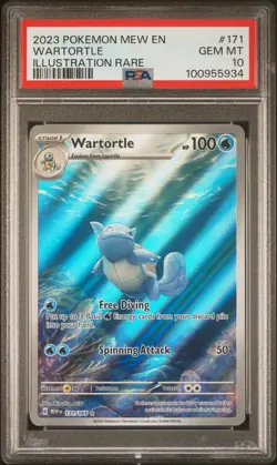 2023 POKEMON MEW EN-151 ILLUSTRATION RARE #171 WARTORTLE PSA 10 - Image 1