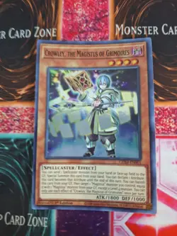 Yugioh Crowley, the Magistus of Grimoires GEIM-EN001 Super Rare 1st Edition NM - Image 1