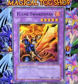 Yugioh Flame Swordsman LOB-003 Super Rare Original Print Konami 2002 - Image 1