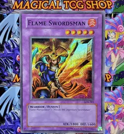 Yugioh Flame Swordsman LOB-003 Super Rare Original Print Konami 2002 - Image 4