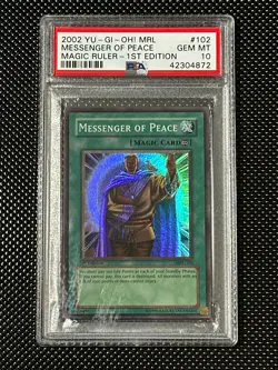 YUGIOH PSA 10 2002 Messenger of Peace MRL-102 Super Rare 1st Edition *4872 - Image 1