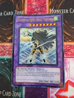 Yugioh Elemental HERO Great Tornado LC02-EN010 Ultra Rare Limited Near Mint - Image 1