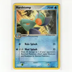Pokemon TCG Marshtomp 24/100 EX Crystal Guardians Regular Rare Card EN-DMG 2006 - Image 1