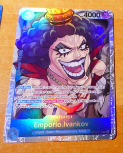 ONE PIECE ENGLISH CARD GAME HOLO CARTE EMPORIO.IVANKOV ST12-010 SR ST EN NM - Image 1