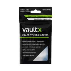 VaultX Exact Fit Card Sleeves - 100pc - Standard size - Clear x25 packs - Image 1