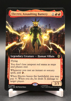 Electro, Assaulting Battery Magic The Gathering Spider-Man Rare Ext Art #260 - Image 1
