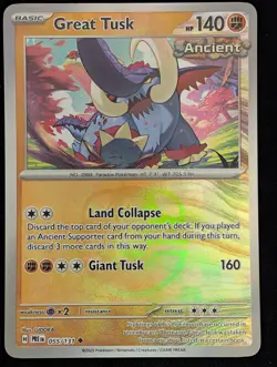 Great Tusk (Master Ball Pattern) (055/131) SV: Prismatic Evolutions Pokemon NM - Image 1