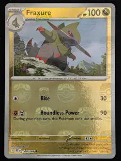 Fraxure (Master Ball Pattern) (069/086) SV: Black Bolt Pokemon NM - Image 1